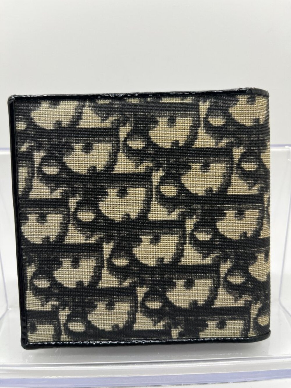 Christian Dior Black & Tan Oblique Jacquard Bifold Wallet - Picture 3 of 13